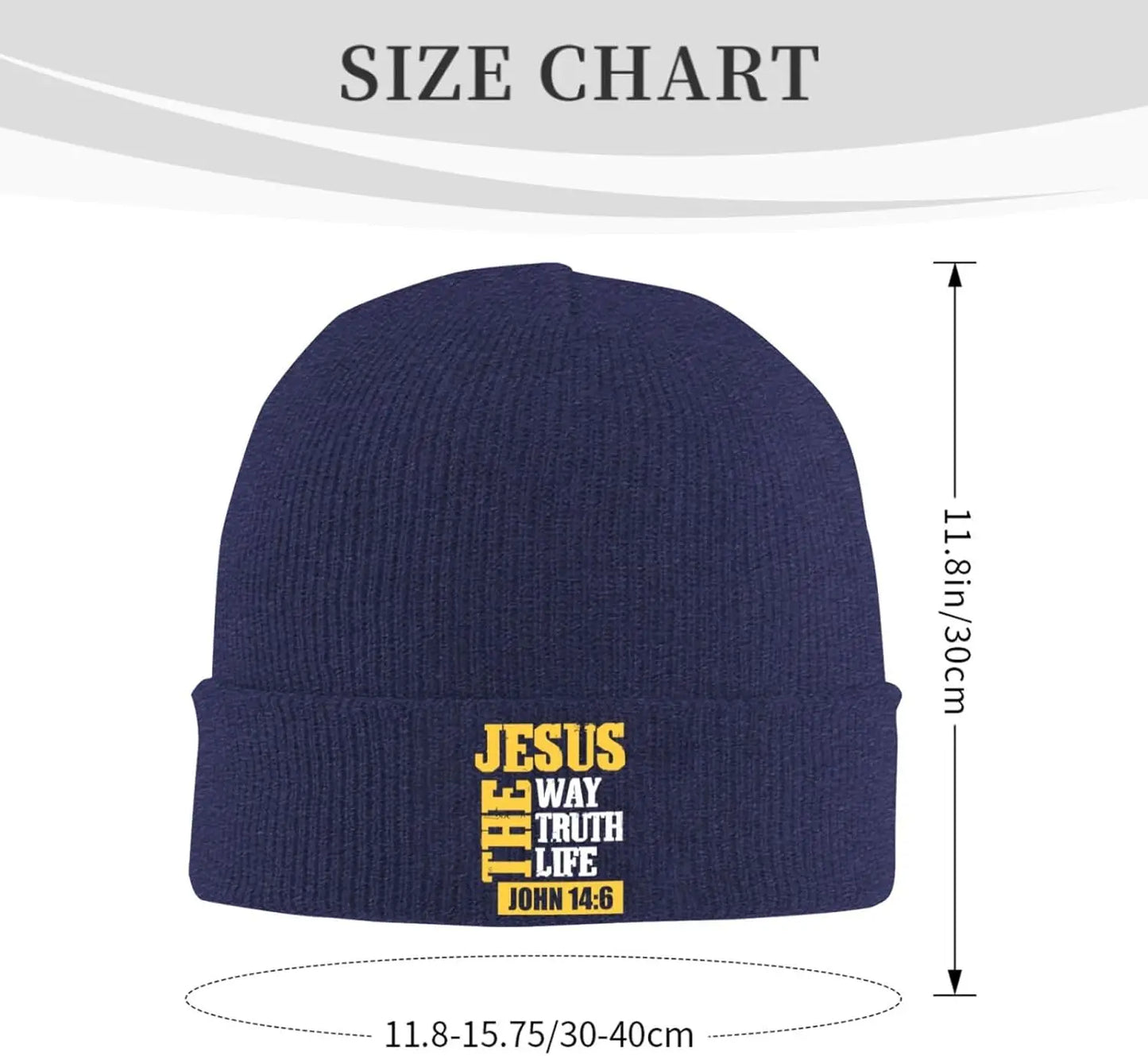 Navy Jesus The Way Truth Life Beanie