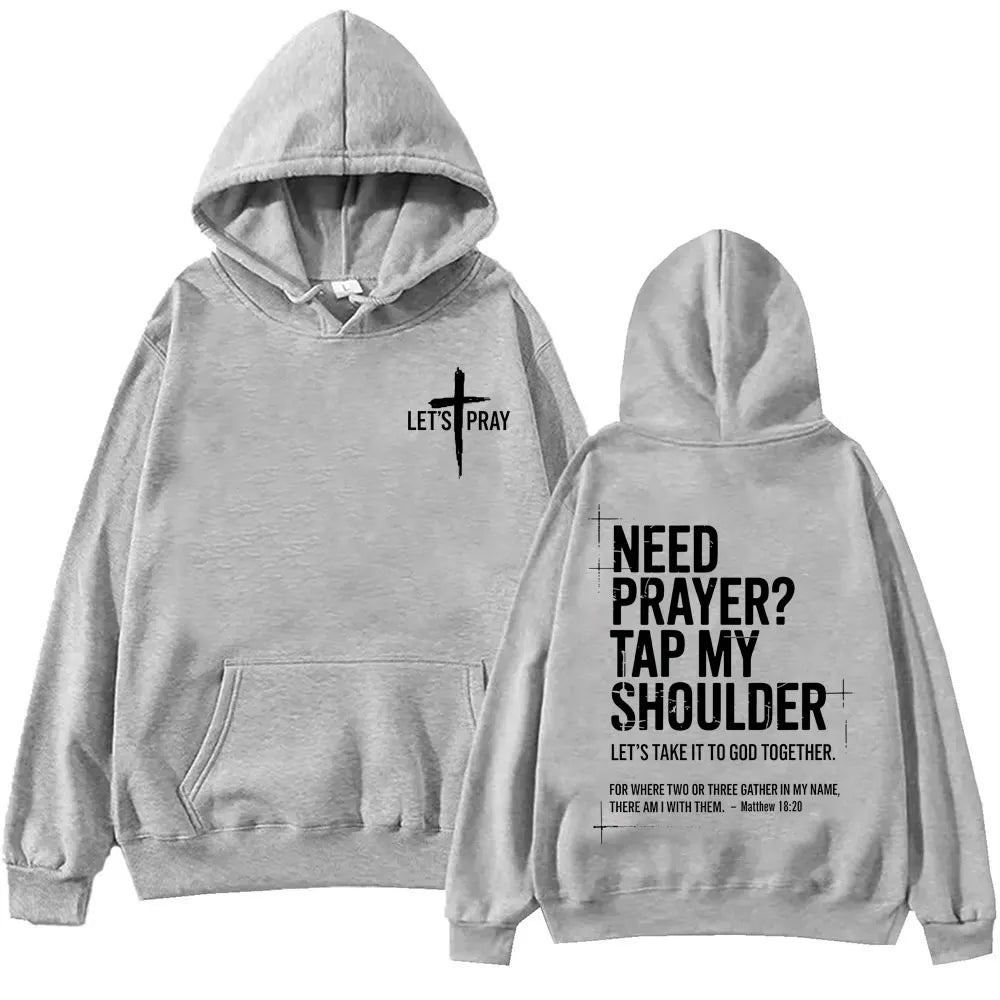 Need Prayer? Tap My Shoulder Hoodie | Matthew 18:20 Sweatshirt