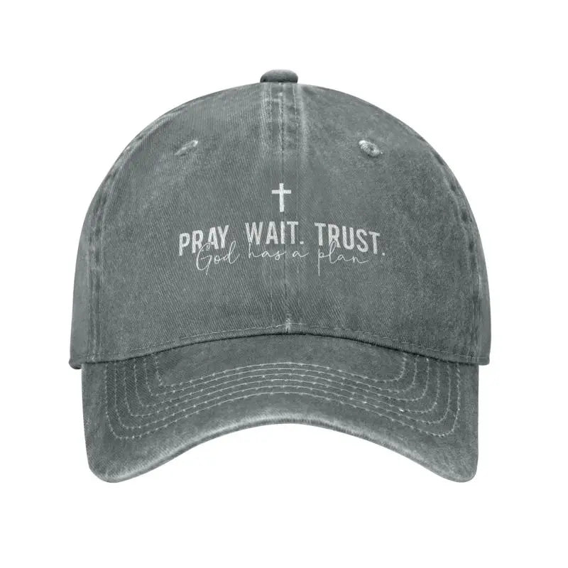 Pray Wait Trust Christian Baseball Cap | God Clot