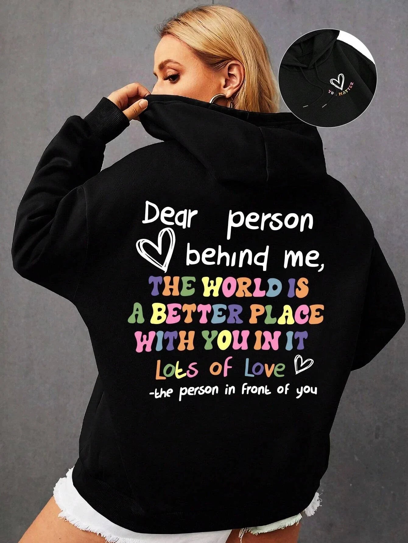 Dear Person Behind Me Hoodie – Inspirational Women’s Fleece Pullover Hoodie
