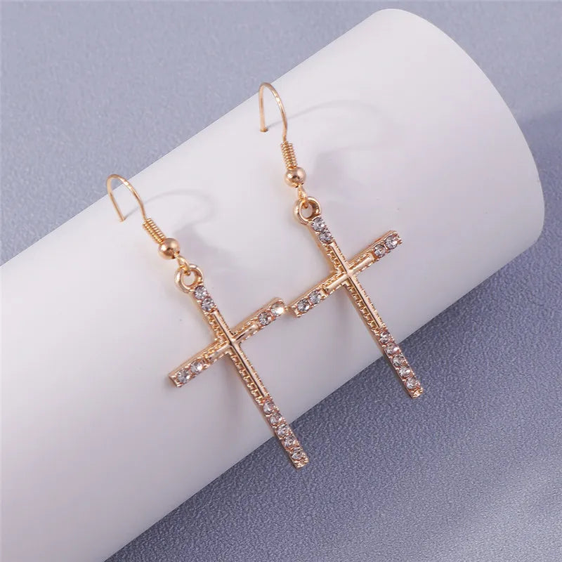 Zircon Cross Earrings for Women