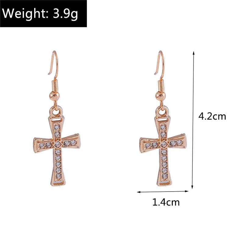 Zircon Cross Earrings for Women