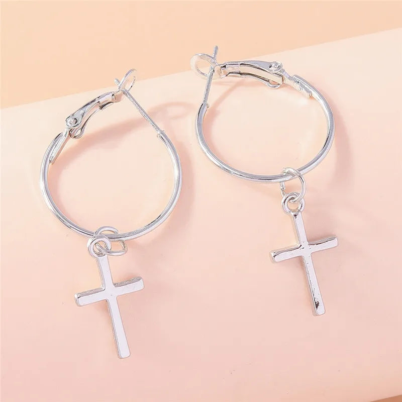 Zircon Cross Earrings for Women