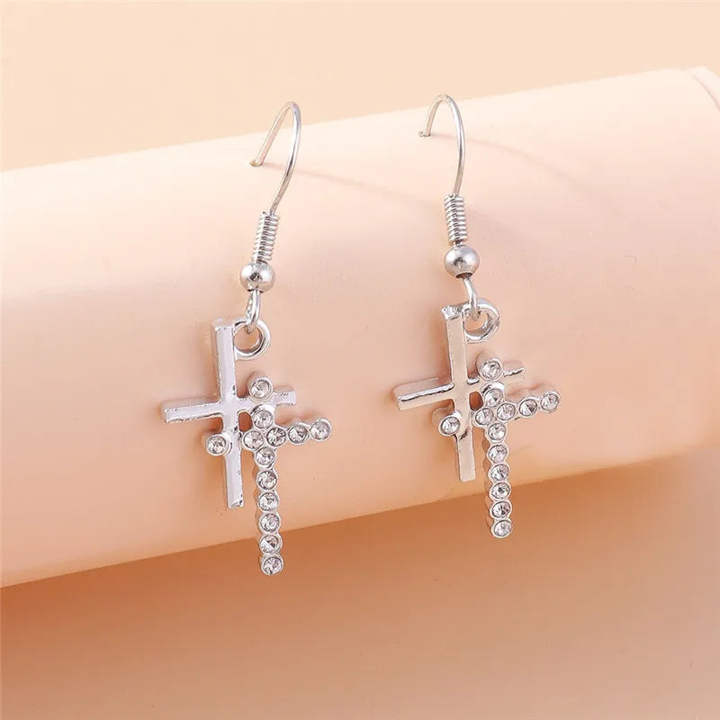 Zircon Cross Earrings for Women