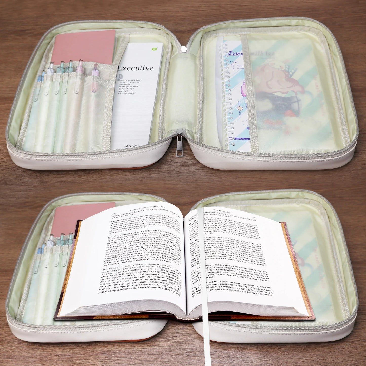 Christian Bible Cover with Handle – "Jesus The Way, The Truth, The Life" Zipper Bible Case Organizer