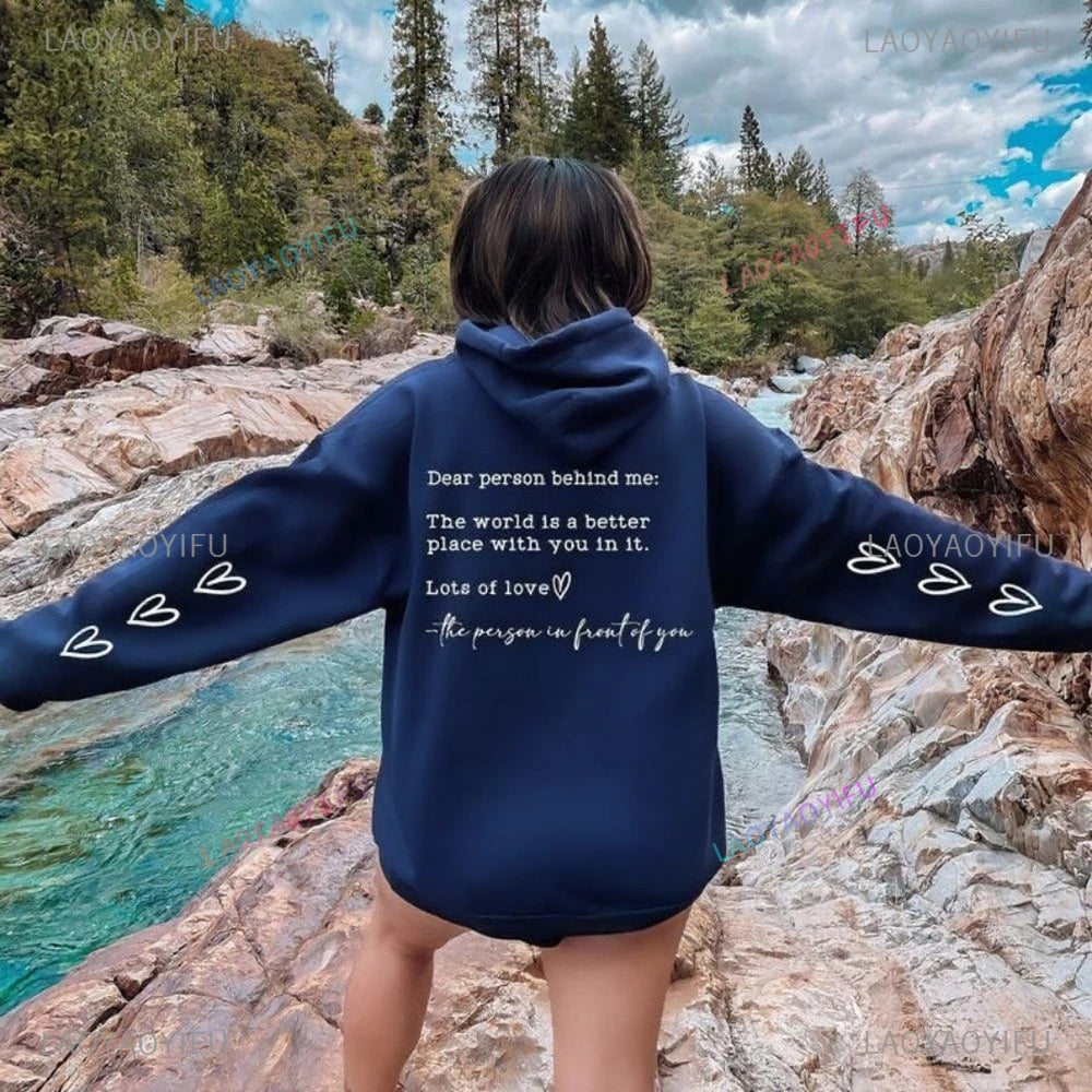 Dear Person Behind Me Be Kind Hoodie – Inspirational Mental Health Awareness Fleece Pullover