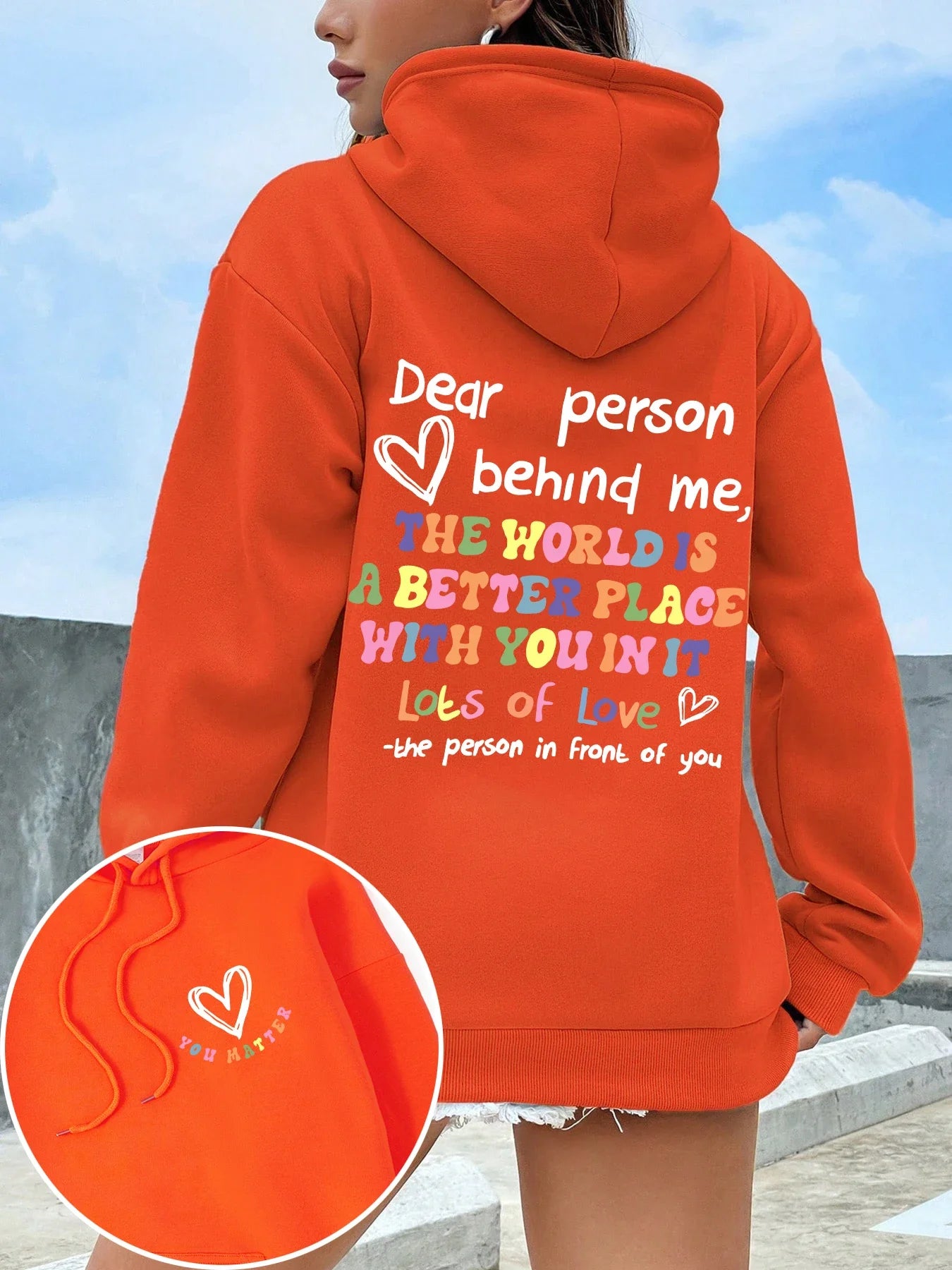 Dear Person Behind Me Hoodie – Inspirational Women’s Fleece Pullover Hoodie
