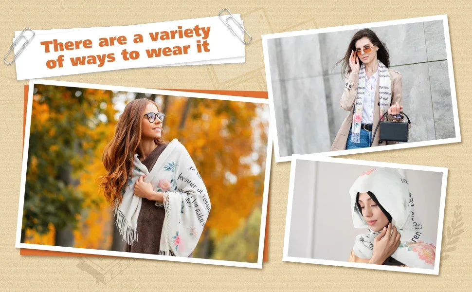 Floral Tassel Scripture Scarf - God Cloth