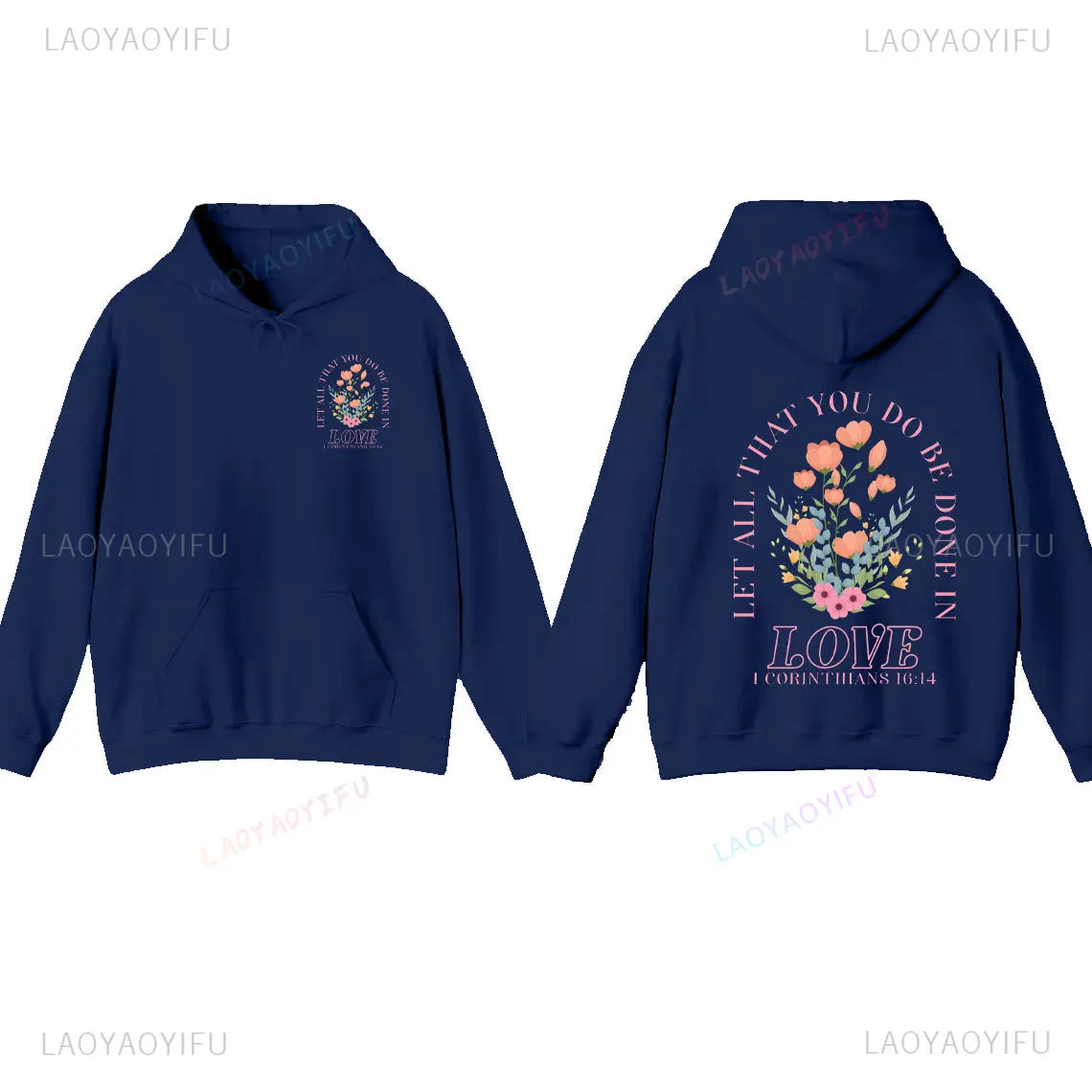 Women's Christian Hoodie with Love Bible Verse