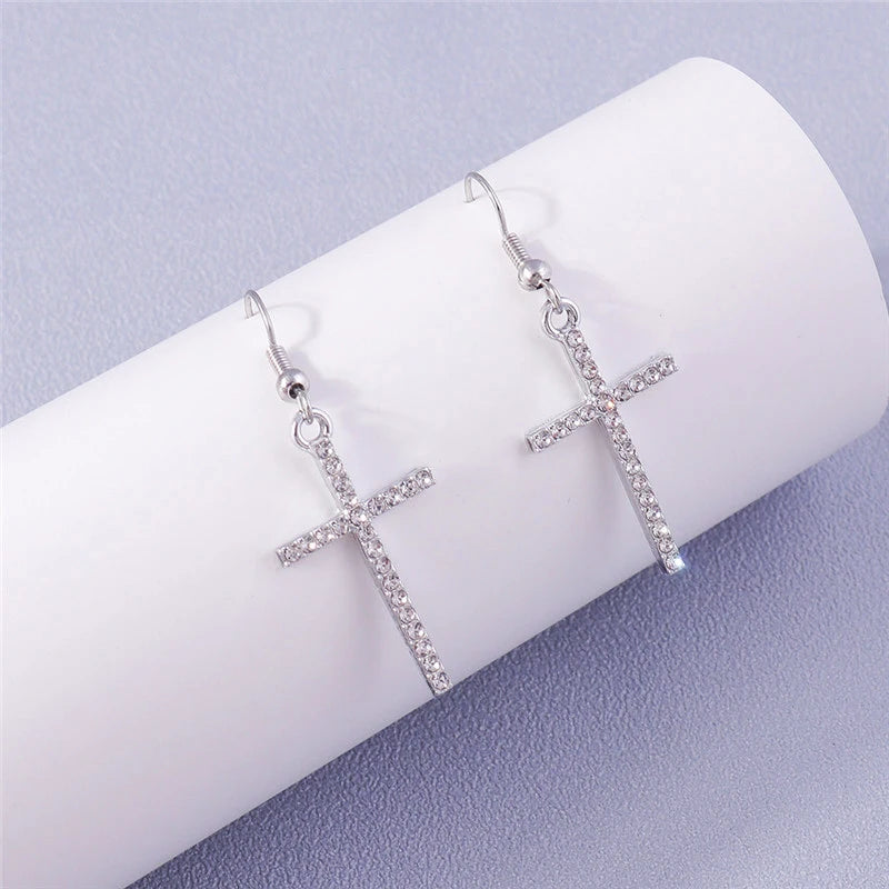 Zircon Cross Earrings for Women