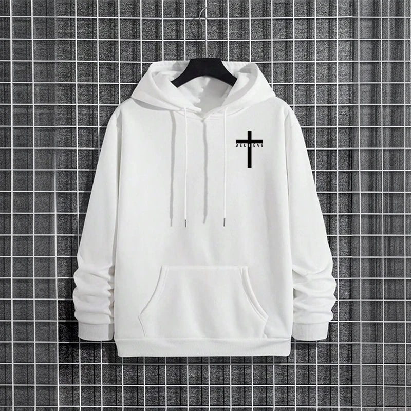 Men’s Jesus Christ Lion Graphic Hoodie – Man of Faith Christian Sweatshirt
