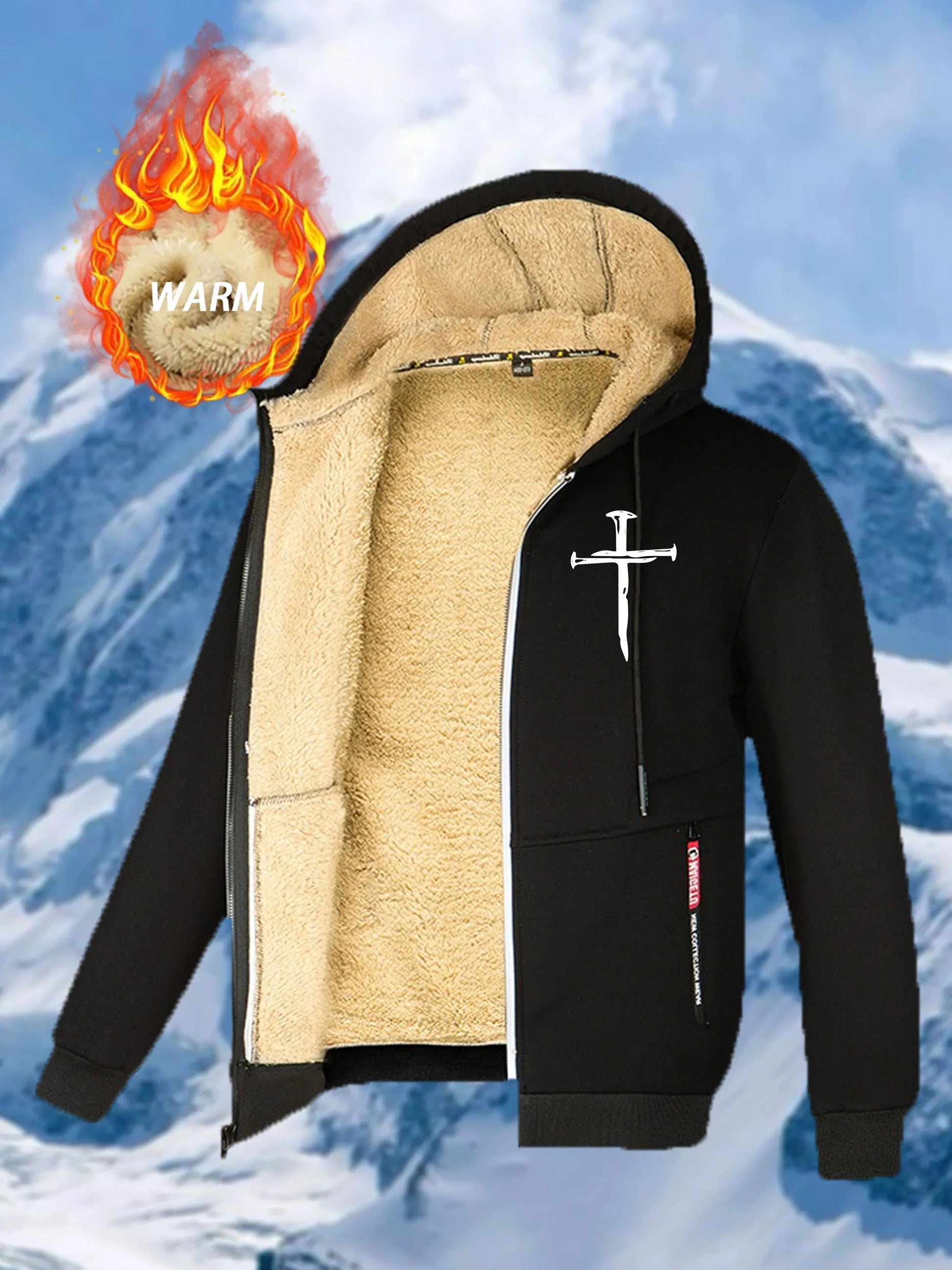 Men's Fleece-Lined Hooded Jacket - God Cloth