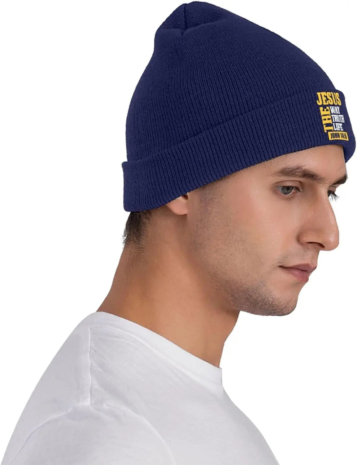 Navy Jesus The Way Truth Life Beanie