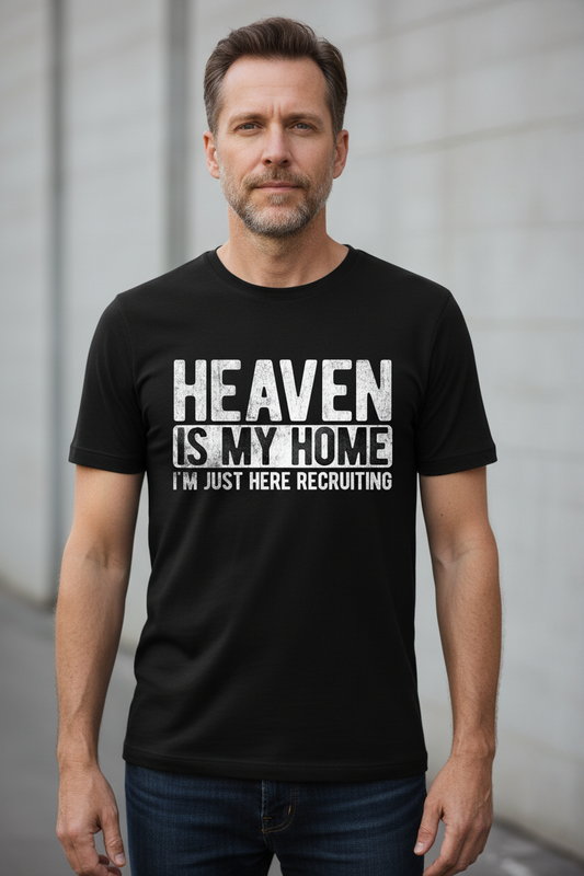 Heaven Is My Home Christian Religious Jesus T-Shirt Black X-Large