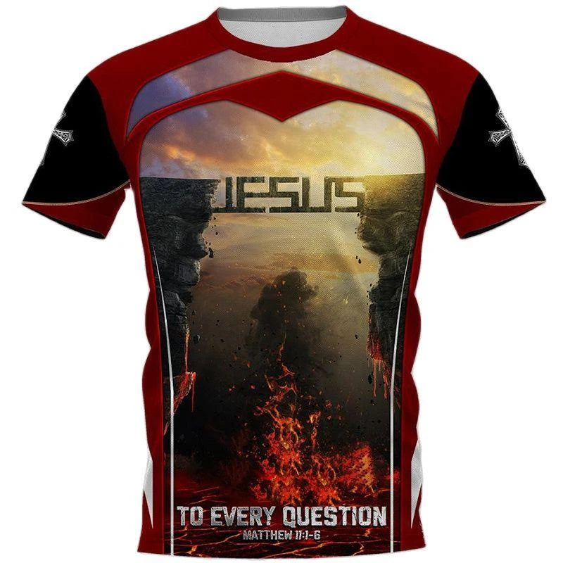 Christian Jesus Graphic T-Shirt – Unisex 3D Savior Print Casual Streetwear Tee