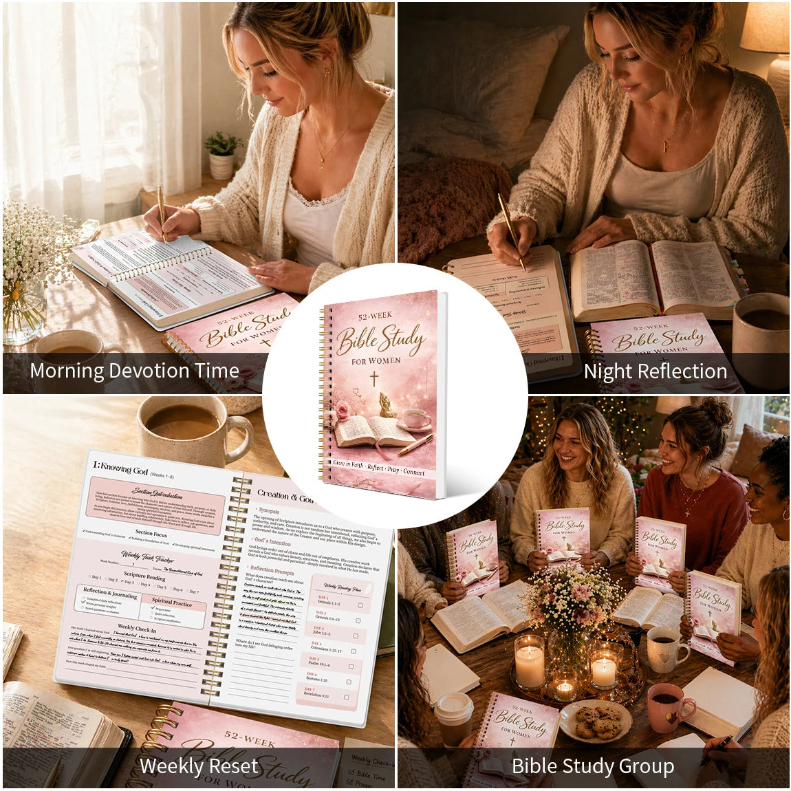 52-Week Bible Study Journal for Women – Spiral-Bound Faith Planner