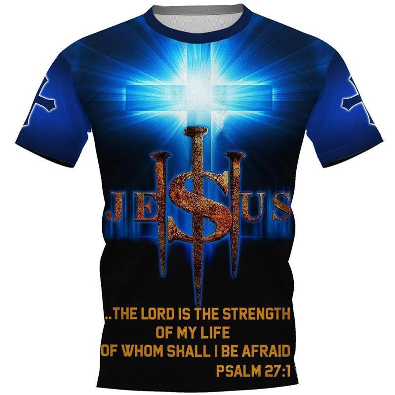 Christian Jesus Graphic T-Shirt – Unisex 3D Savior Print Casual Streetwear Tee