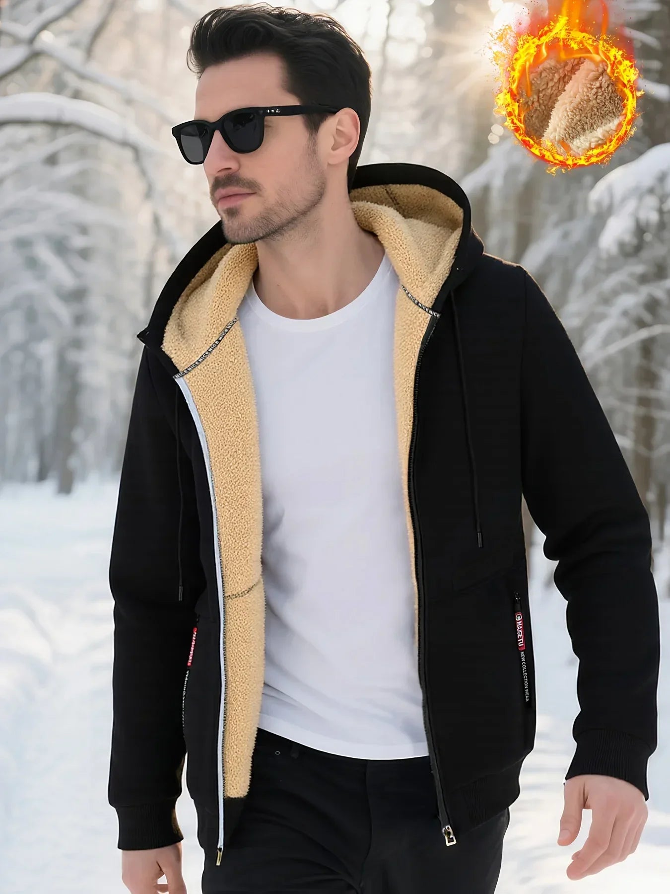 Men's Fleece-Lined Hooded Jacket - God Cloth