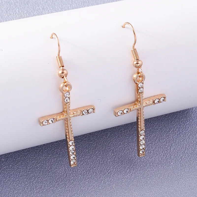 Zircon Cross Earrings for Women
