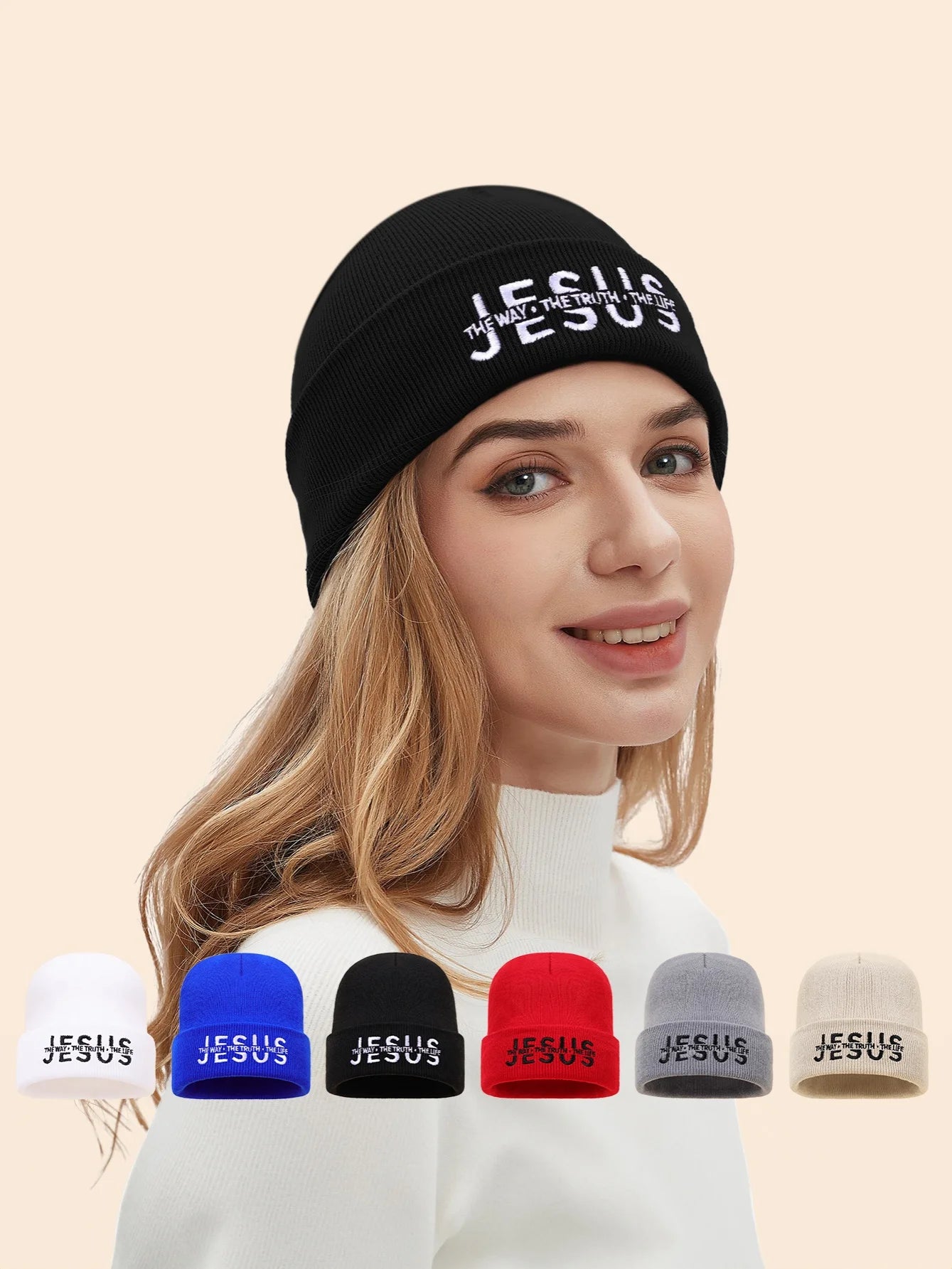 Jesus Is Embroidered Beanie