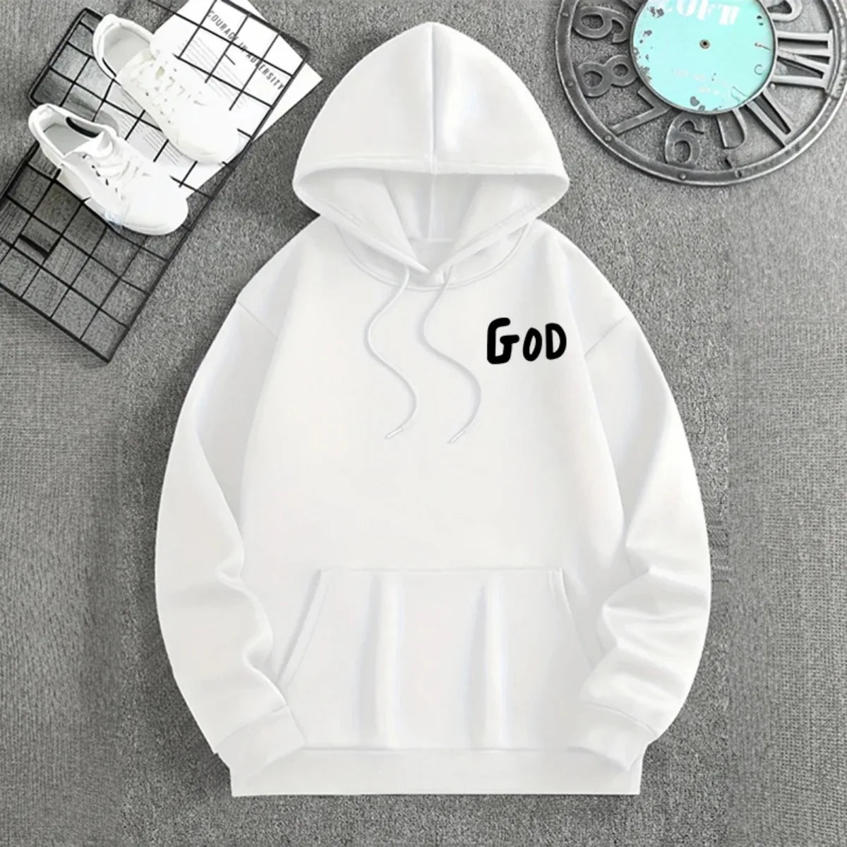 Never Doubt God Christian Hoodie – Inspirational Faith Pullover Sweatshirt for Men