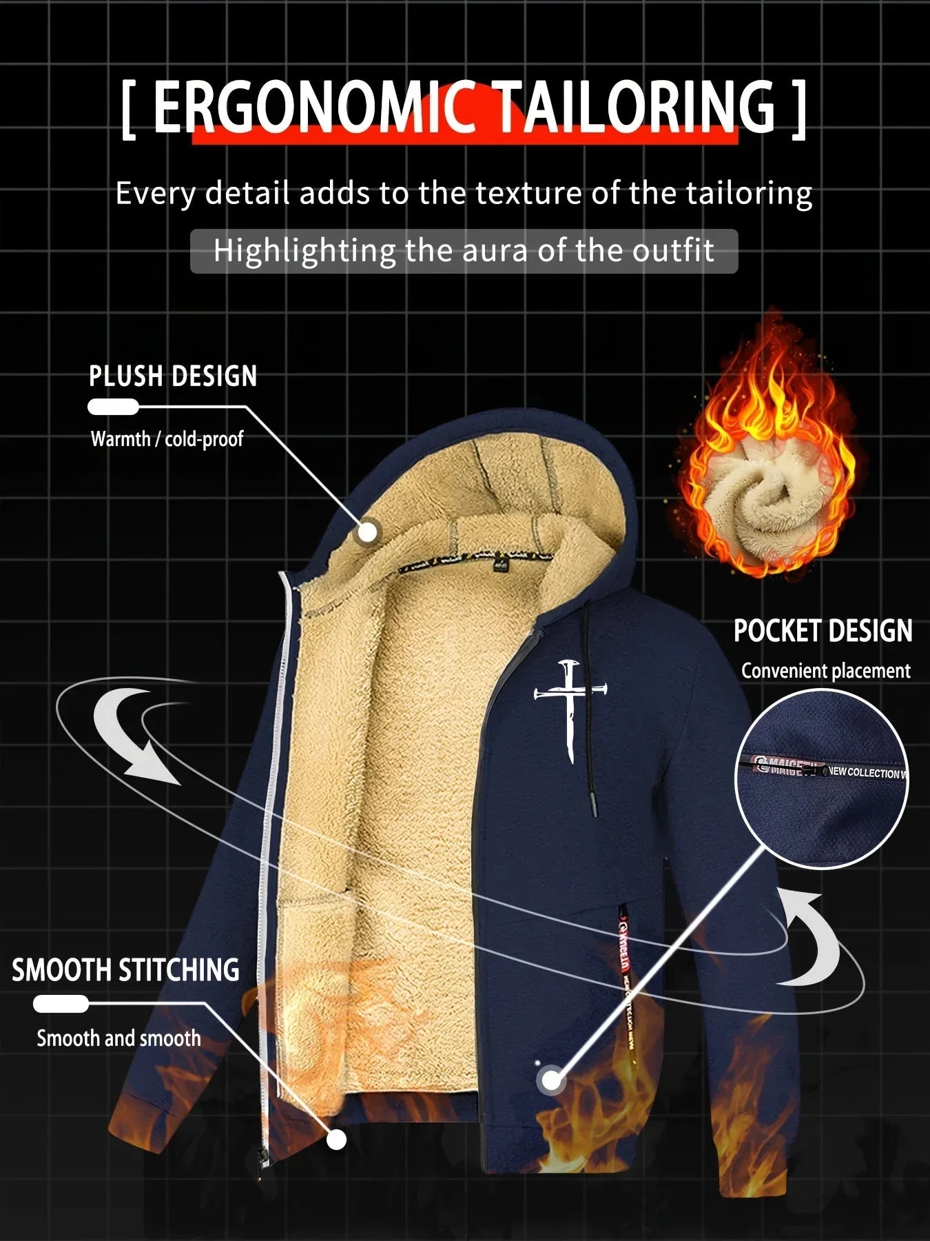 Men's Fleece-Lined Hooded Jacket - God Cloth