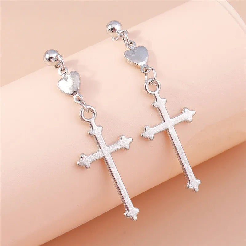 Zircon Cross Earrings for Women