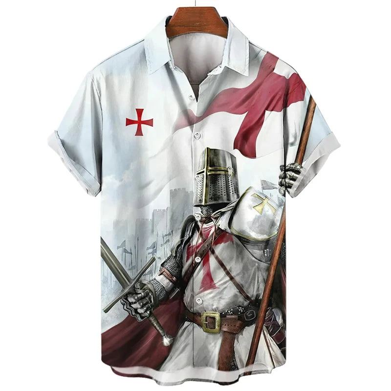 Jesus 3D Printed Casual Short Sleeve Button Up Shirts
