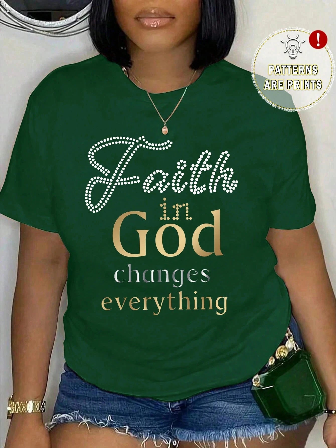 Faith in God Changes Everything Plus Size Women's Christian T-Shirt