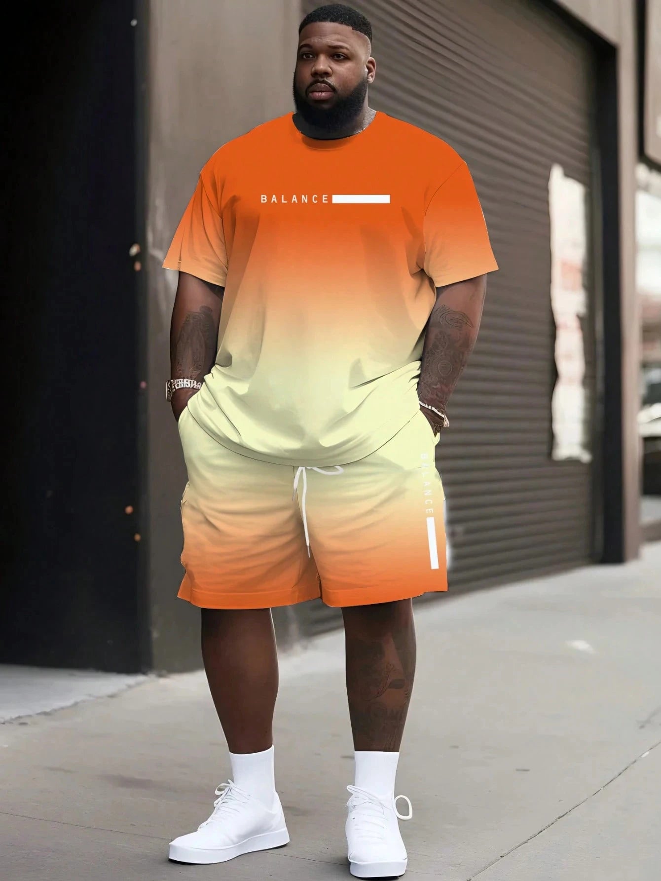 Men's Casual Graphic T-Shirt & Shorts Matching Set