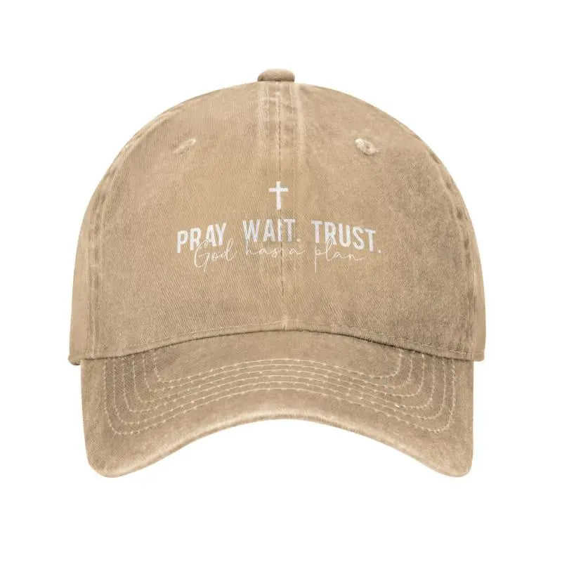 Pray Wait Trust Christian Baseball Cap | God Clot