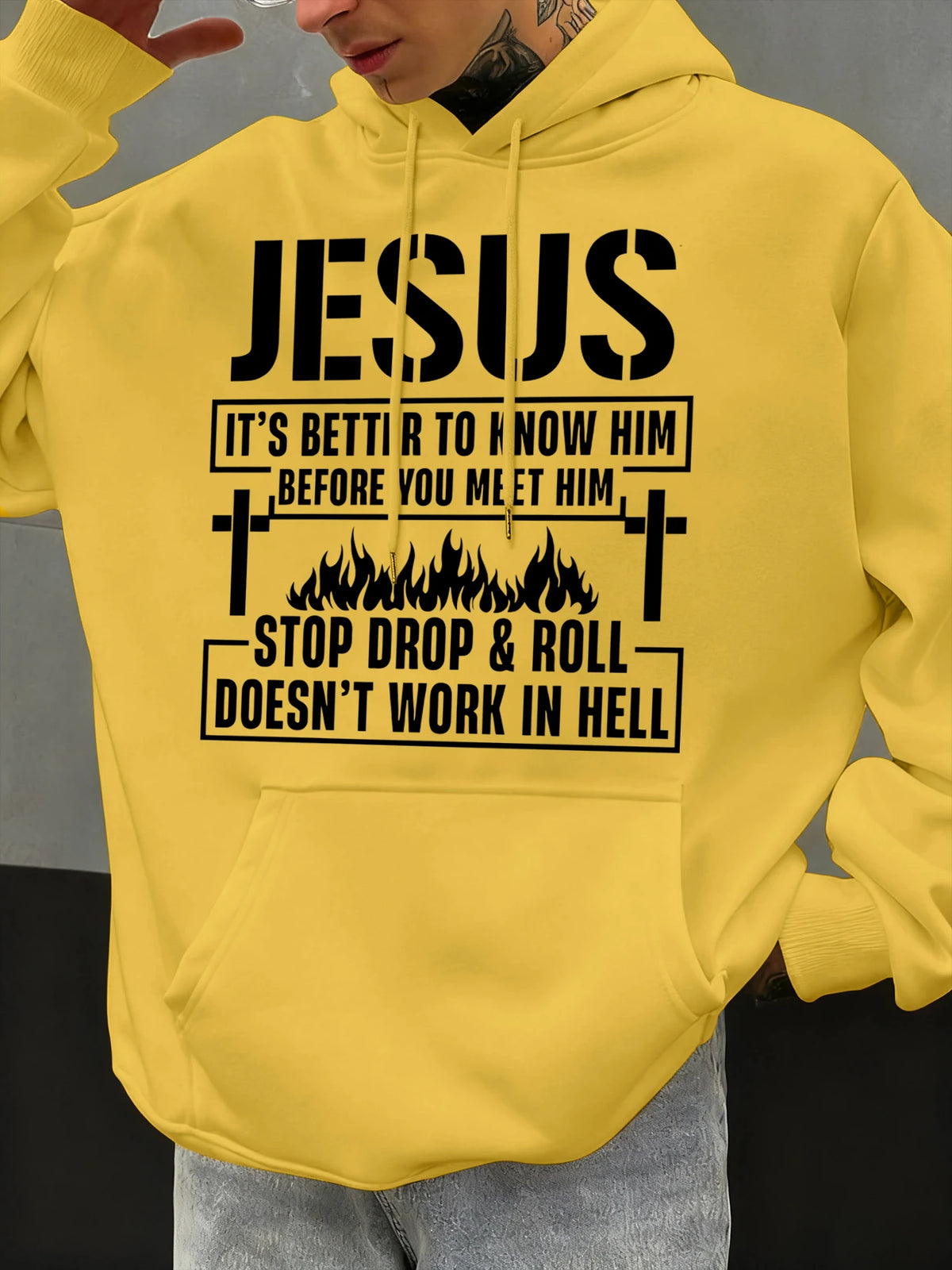 Jesus Hoodie – “Know Him Before You Meet Him” Christian Graphic Fleece Pullover