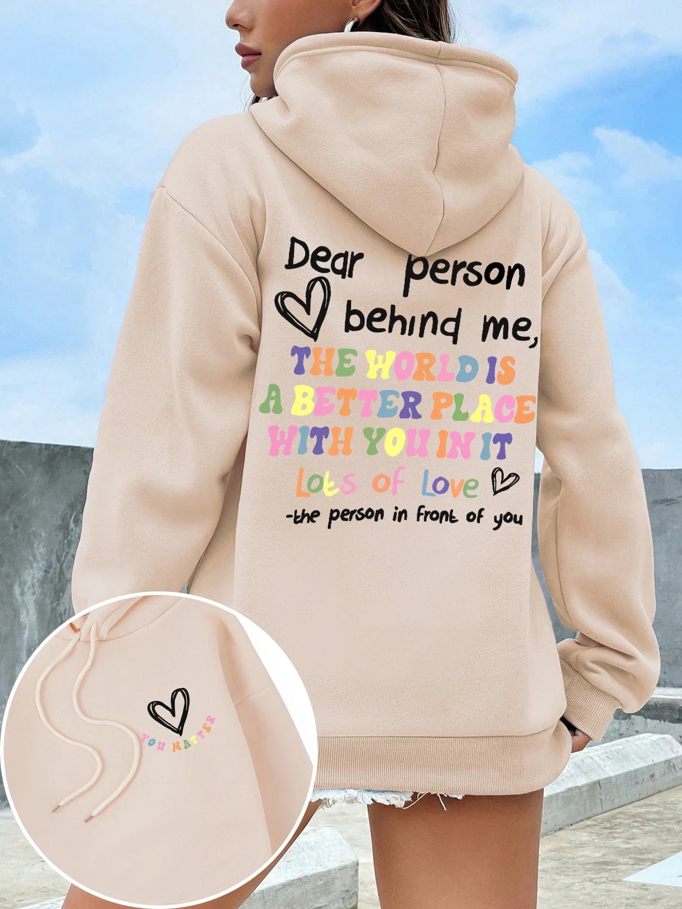 Dear Person Behind Me Hoodie – Inspirational Women’s Fleece Pullover Hoodie