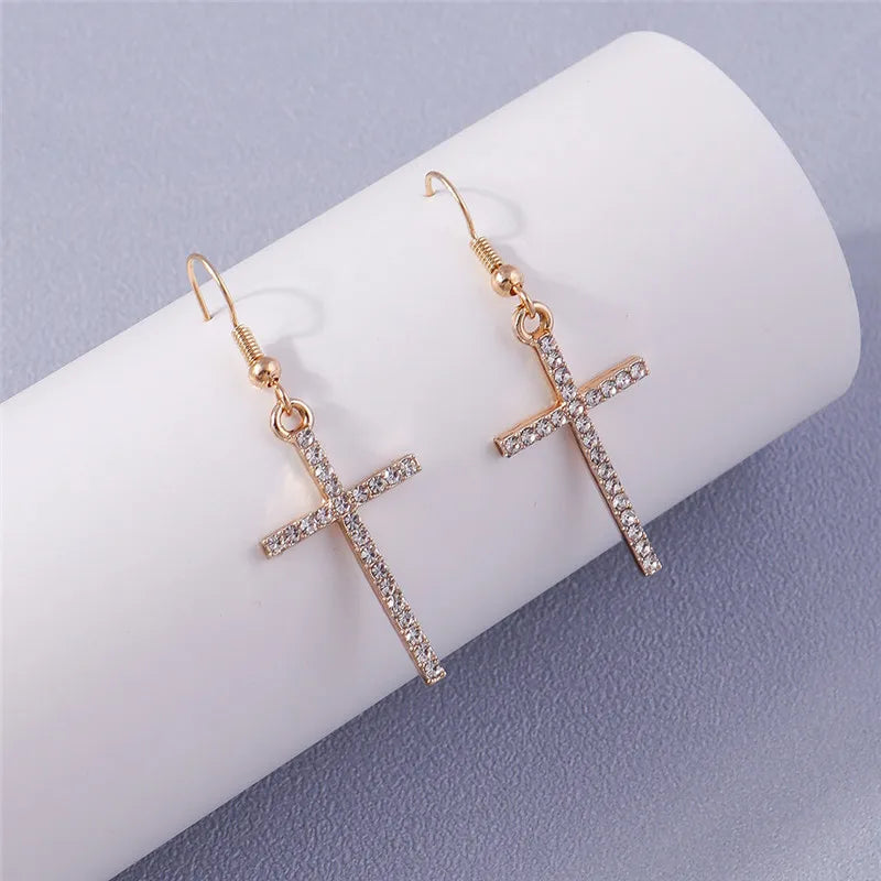 Zircon Cross Earrings for Women