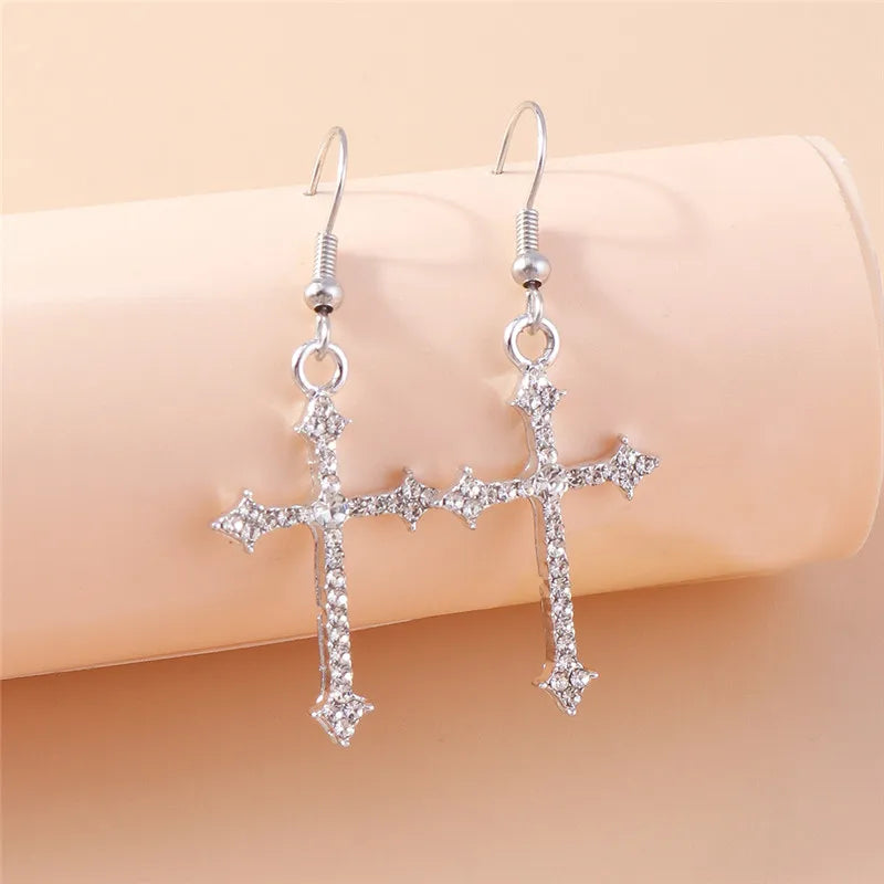 Zircon Cross Earrings for Women