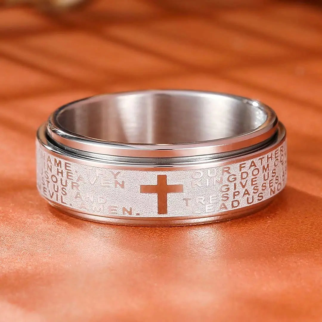 Stainless Steel Christian Cross Rings
