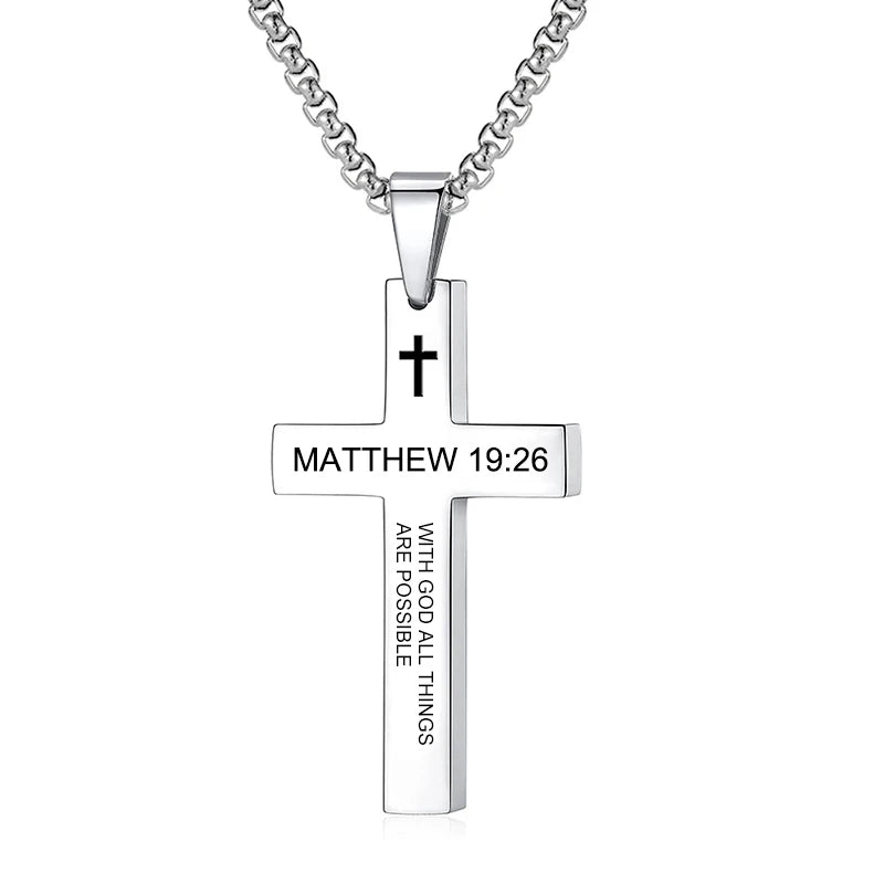 Bible Verse Cross Necklace