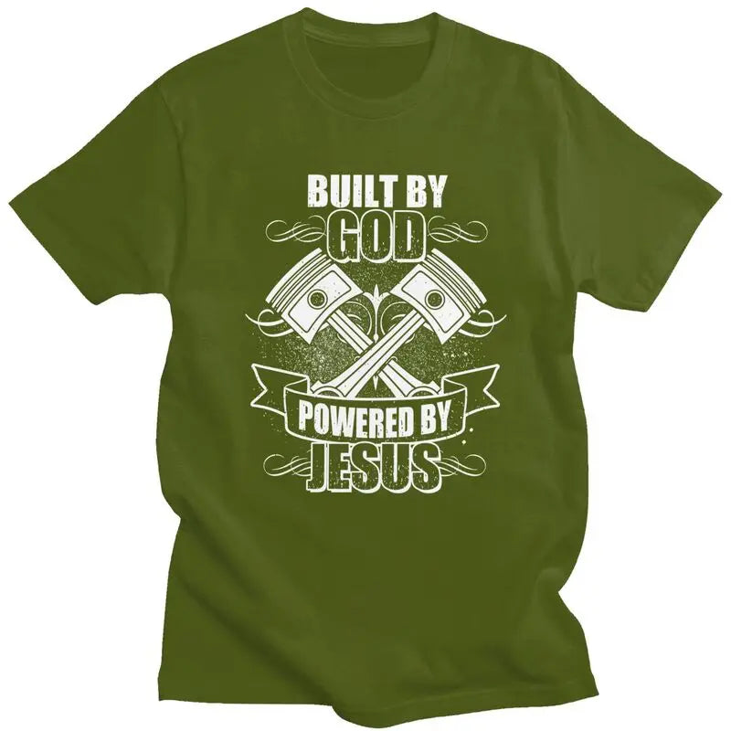 Built By God Powered By Jesus Tee