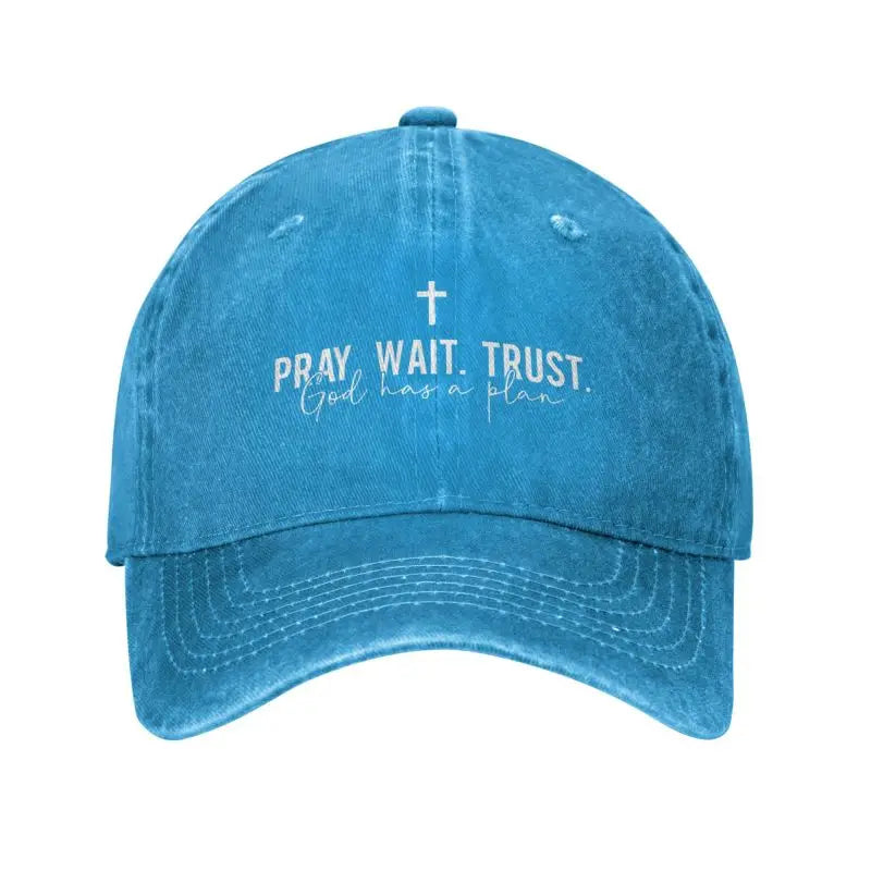 Pray Wait Trust Christian Baseball Cap | God Clot