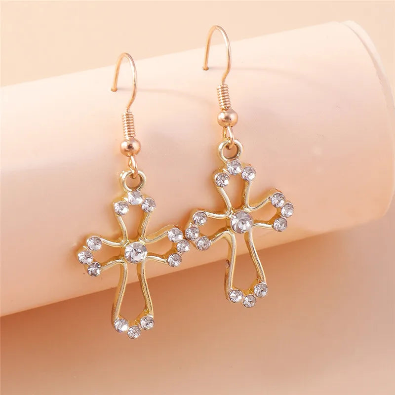 Zircon Cross Earrings for Women
