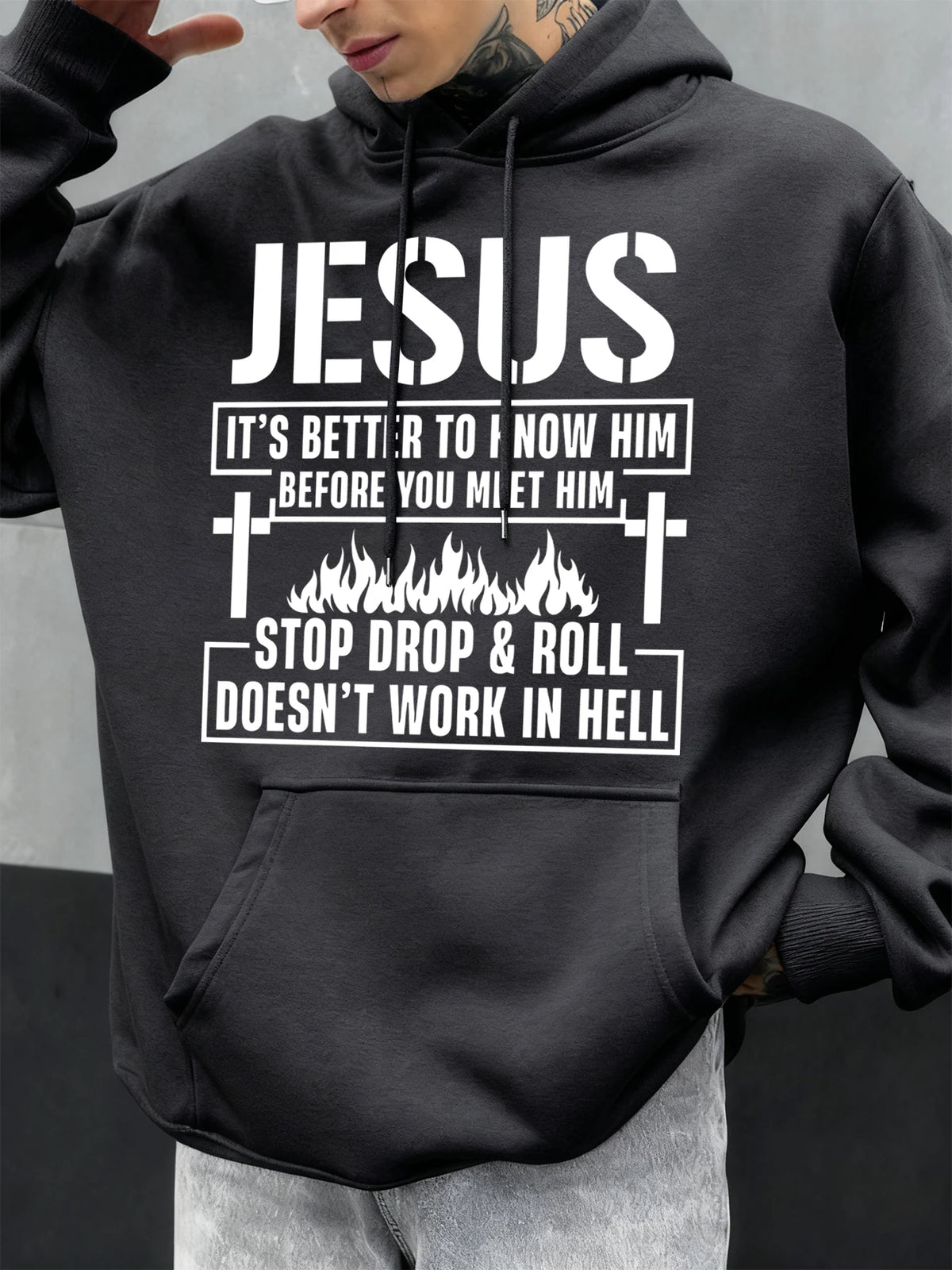 Jesus Hoodie – “Know Him Before You Meet Him” Christian Graphic Fleece Pullover
