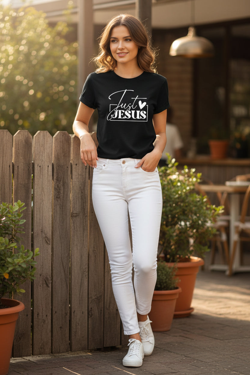 Just Love Jesus Print T-Shirts