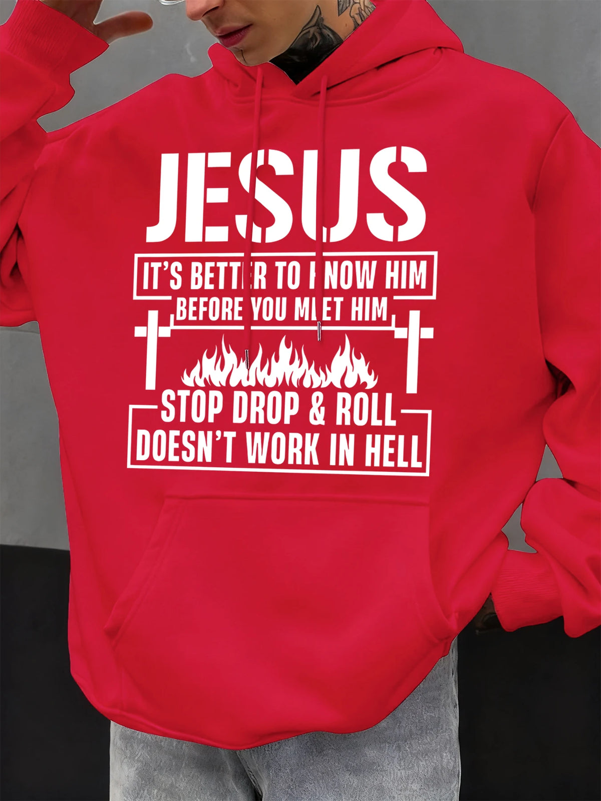 Jesus Hoodie – “Know Him Before You Meet Him” Christian Graphic Fleece Pullover