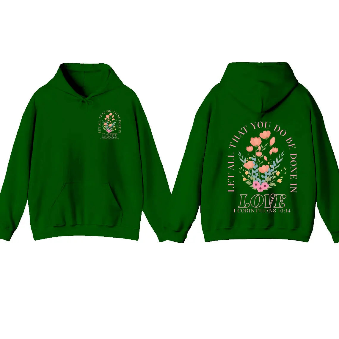 Women's Christian Hoodie with Love Bible Verse