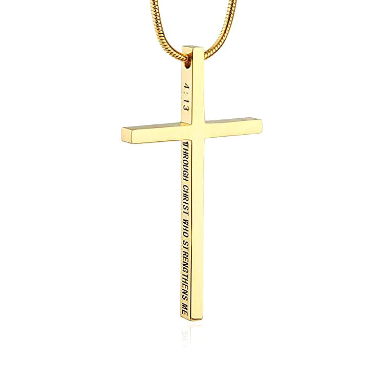 Stainless Steel Philippians 4:13 Cross