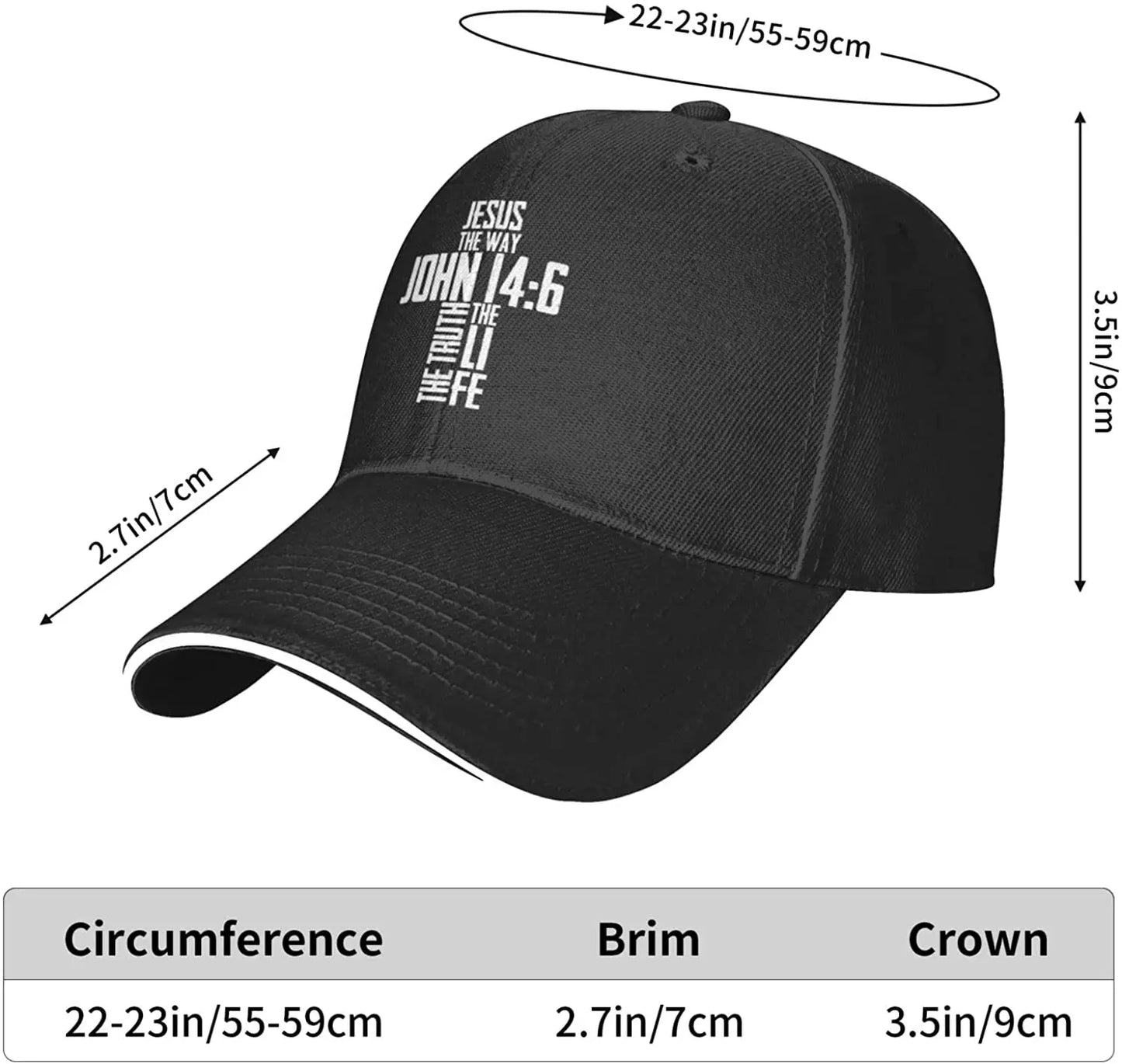 Unisex Bible Verse Jesus The Way John 14:6 Baseball Cap