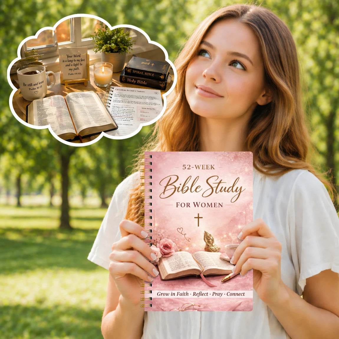 52-Week Bible Study Journal for Women – Spiral-Bound Faith Planner