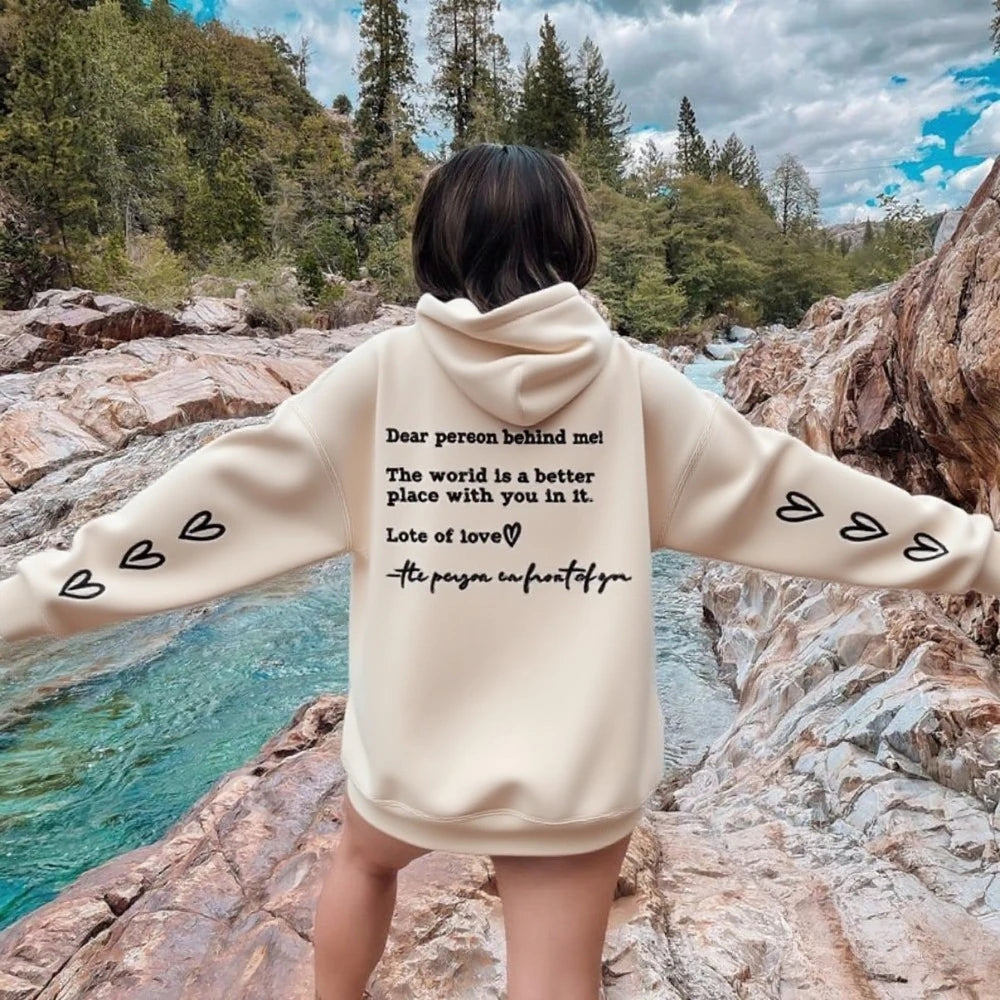 Dear Person Behind Me Be Kind Hoodie – Inspirational Mental Health Awareness Fleece Pullover