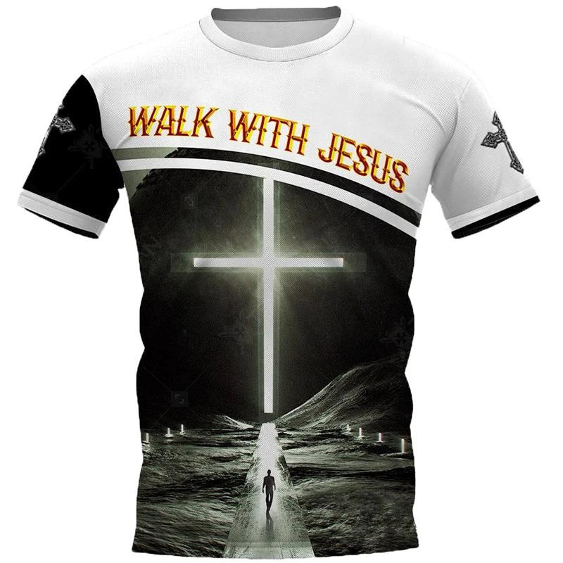 Christian Jesus Graphic T-Shirt – Unisex 3D Savior Print Casual Streetwear Tee
