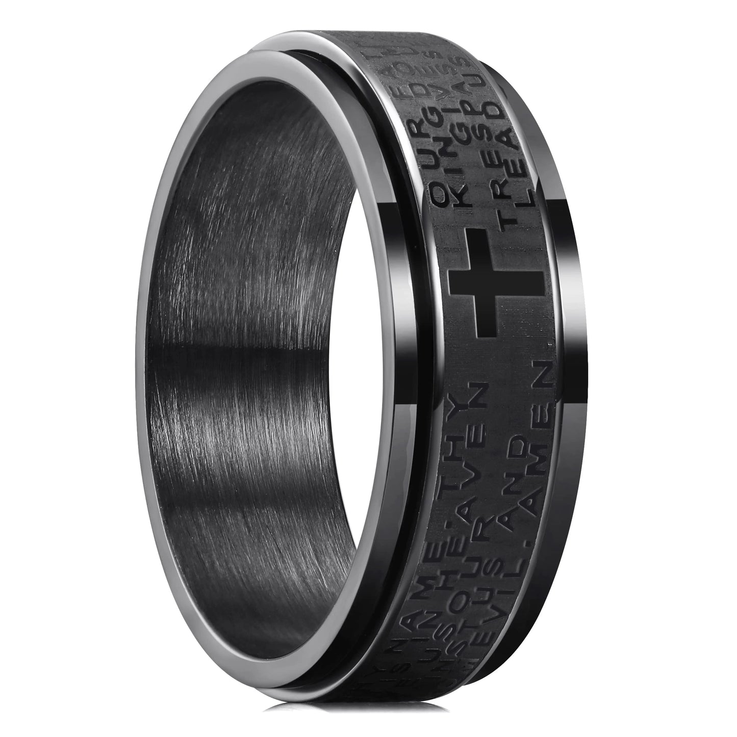 Stainless Steel Christian Cross Rings